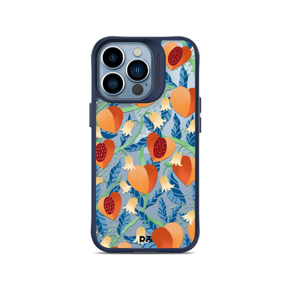 

DailyObjects Peachy Peaches Blue Hybrid Clear Case Cover For iPhone 13 Pro Max