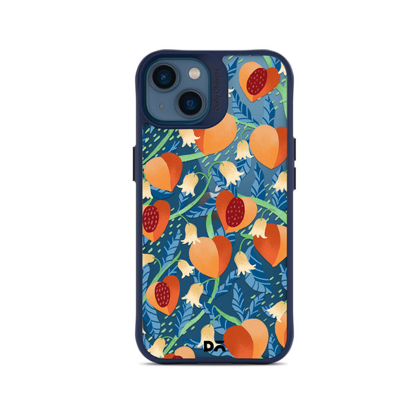 

DailyObjects Peachy Peaches Blue Hybrid Clear Case Cover For iPhone 14 Plus