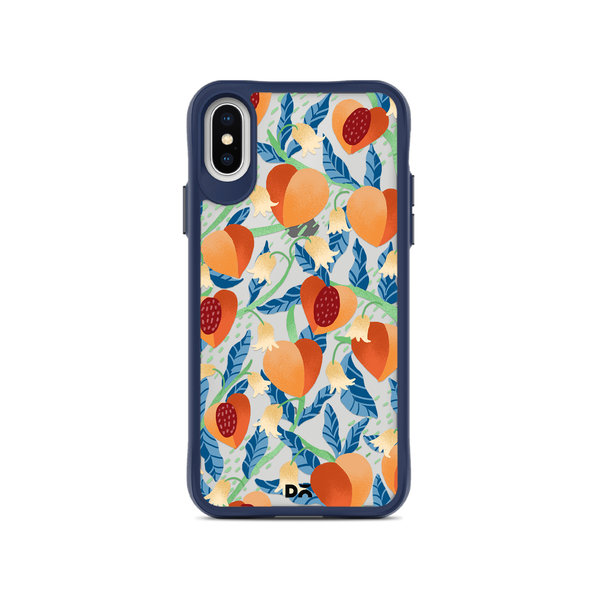 

DailyObjects Peachy Peaches Blue Hybrid Clear Case Cover For iPhone XS