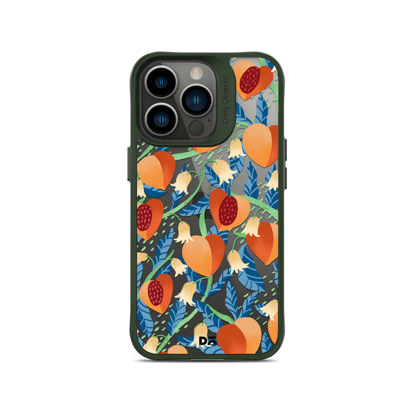 

DailyObjects Peachy Peaches Green Hybrid Clear Case Cover For iPhone 13 Pro Max