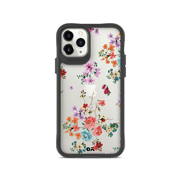 

DailyObjects Periwinkle & Roses Black Hybrid Clear Case Cover For iPhone 11 Pro