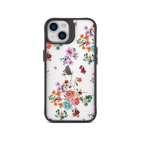 

DailyObjects Periwinkle & Roses Black Hybrid Clear Case Cover For iPhone 14 Plus