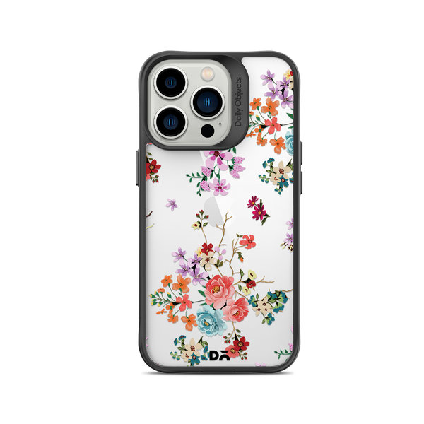

DailyObjects Periwinkle & Roses Black Hybrid Clear Case Cover For iPhone 15 Pro Max