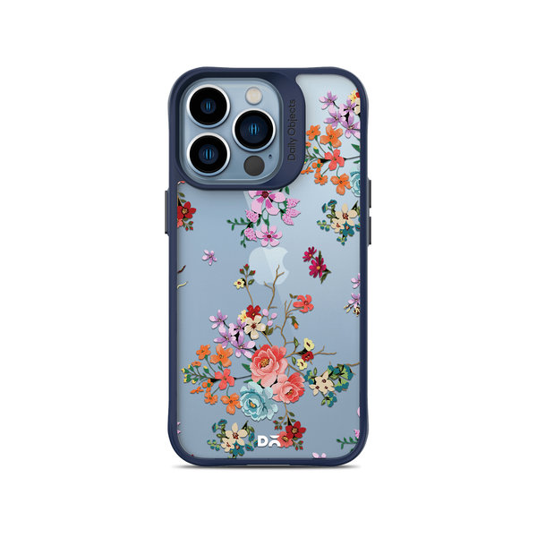 

DailyObjects Periwinkle & Roses Blue Hybrid Clear Case Cover For iPhone 13 Pro Max