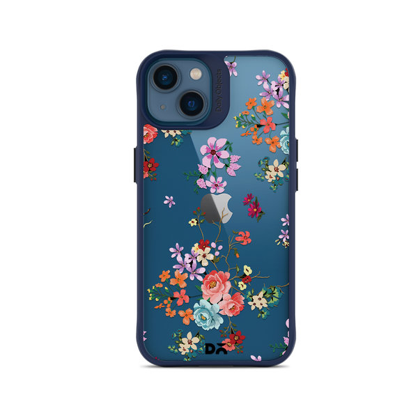 

DailyObjects Periwinkle & Roses Blue Hybrid Clear Case Cover For iPhone 14 Plus