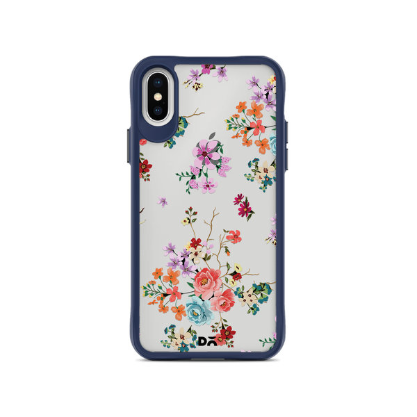 

DailyObjects Periwinkle & Roses Blue Hybrid Clear Case Cover For iPhone XS