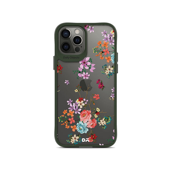

DailyObjects Periwinkle & Roses Green Hybrid Clear Case Cover For iPhone 12 Pro Max