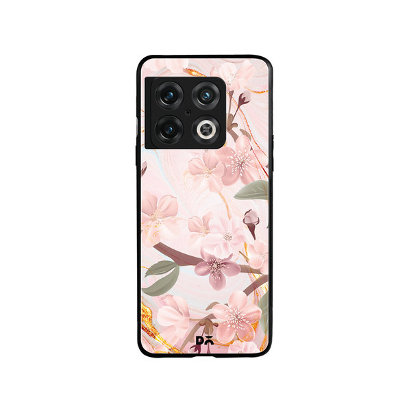 

DailyObjects Pink & Gold Marble Flowers Glass Case Cover For OnePlus 10 Pro