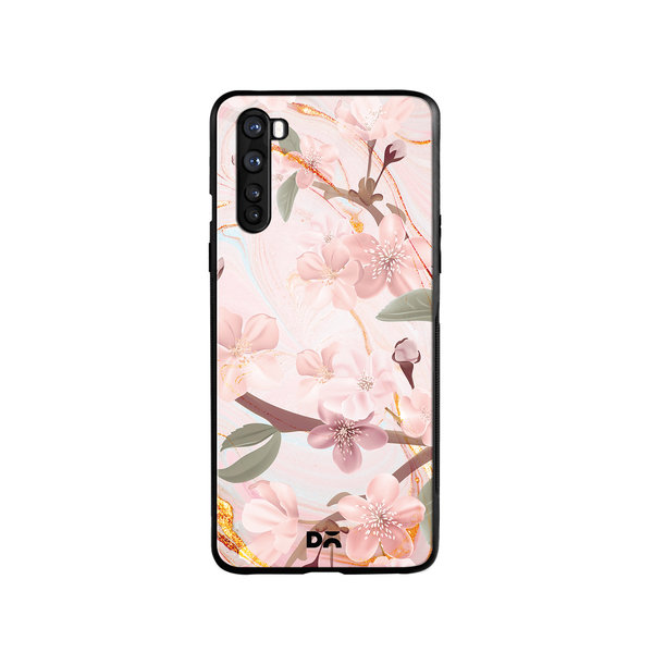 

DailyObjects Pink & Gold Marble Flowers Glass Case Cover For OnePlus Nord