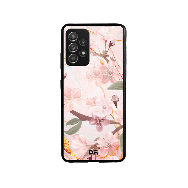 

DailyObjects Pink & Gold Marble Flowers Glass Case Cover For Samsung Galaxy A52