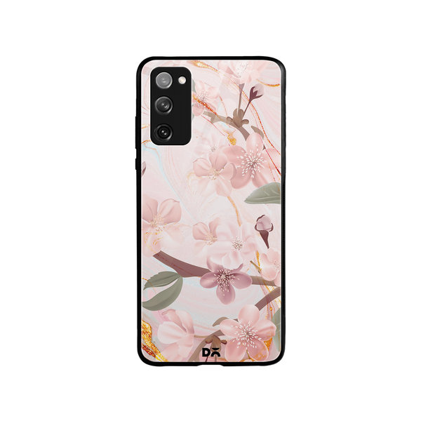 

DailyObjects Pink & Gold Marble Flowers Glass Case Cover For Samsung Galaxy S20 FE