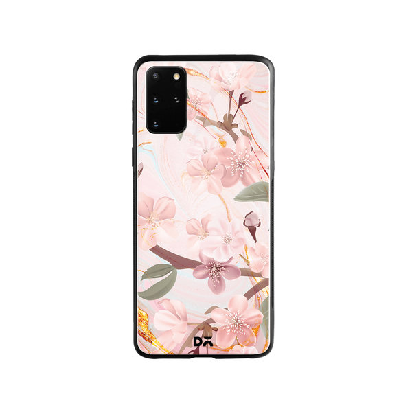 

DailyObjects Pink & Gold Marble Flowers Glass Case Cover For Samsung Galaxy S20 Plus