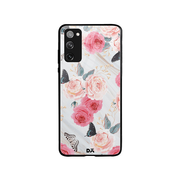 

DailyObjects Pink Flowers Marble Glass Case Cover For Samsung Galaxy S20 FE