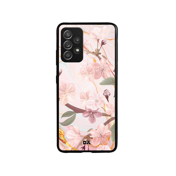 

DailyObjects Pink & Gold Marble Flowers Glass Case Cover For Samsung Galaxy A73