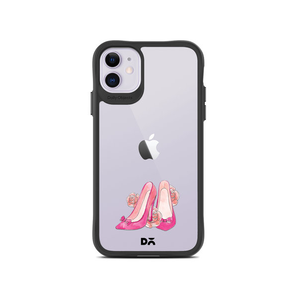 

DailyObjects Pink Stilettos Black Hybrid Clear Case Cover For iPhone 11