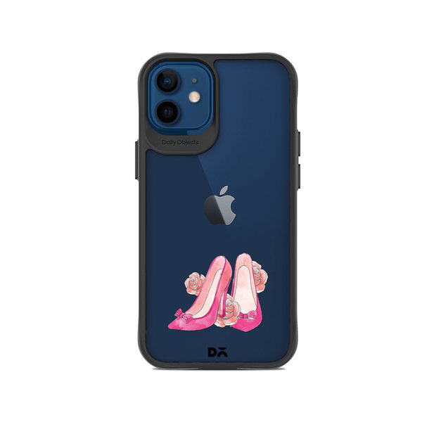 

DailyObjects Pink Stilettos Black Hybrid Clear Case Cover For iPhone 12