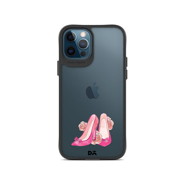 DailyObjects Pink Stilettos Black Hybrid Clear Case Cover For iPhone 12 Pro