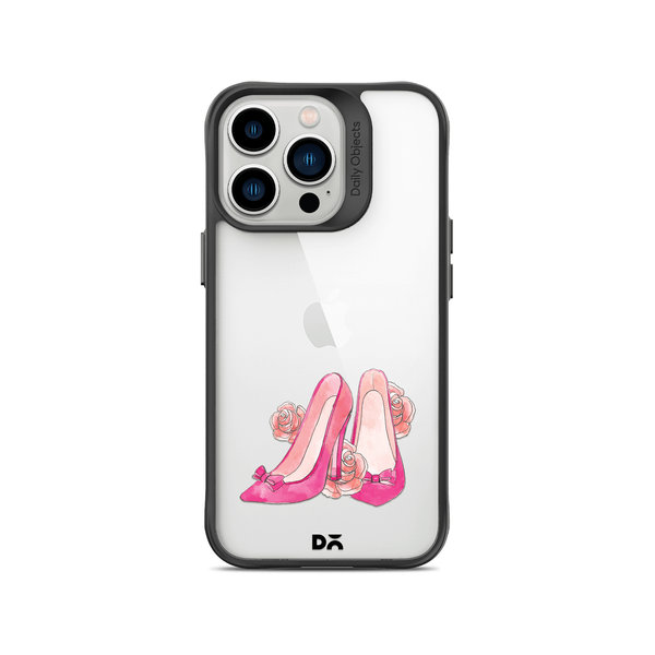 

DailyObjects Pink Stilettos Black Hybrid Clear Case Cover For iPhone 14 Pro