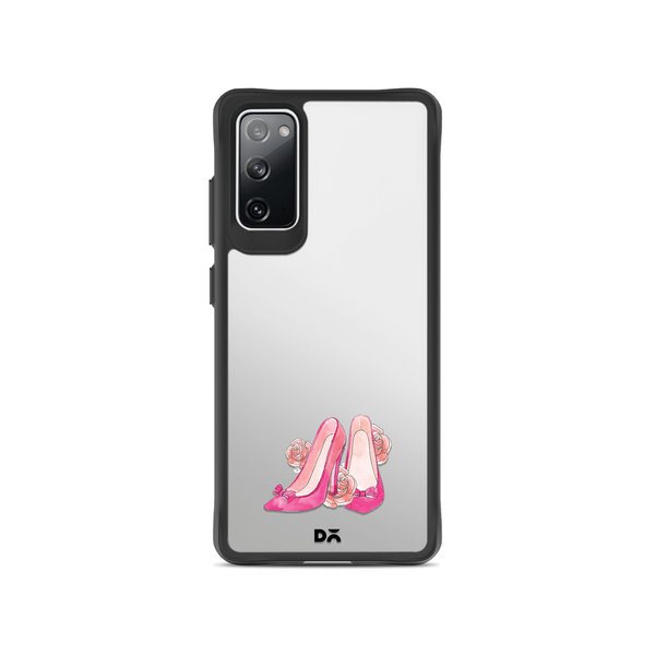 

DailyObjects Pink Stilettos Black Hybrid Clear Case Cover For Samsung Galaxy S20 FE