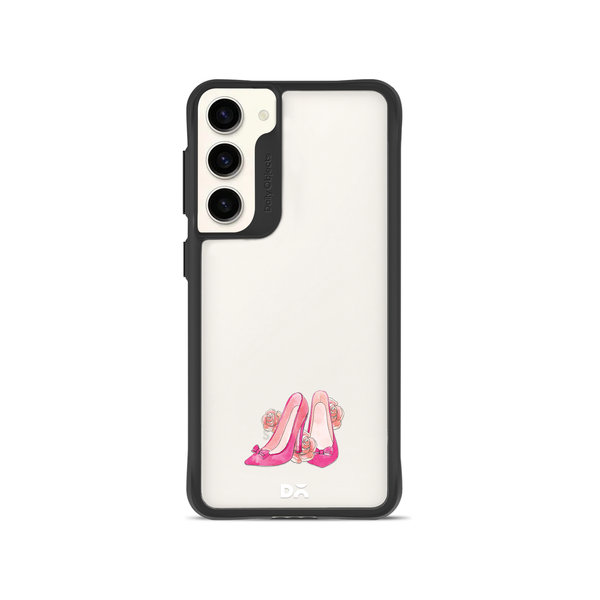 

DailyObjects Pink Stilettos Black Hybrid Clear Case Cover For Samsung Galaxy S23