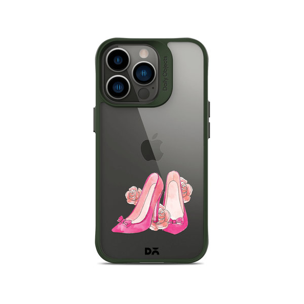 

DailyObjects Pink Stilettos Green Hybrid Clear Case Cover For iPhone 13 Pro Max