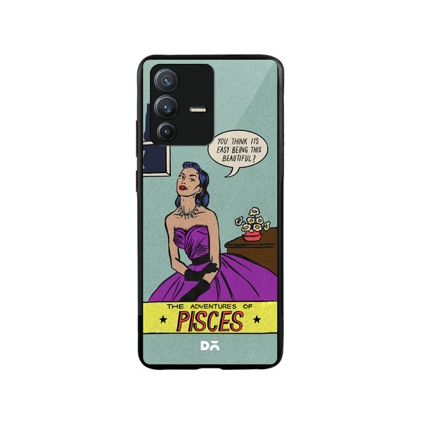 

DailyObjects Pisces Glass Case Cover For Vivo V23