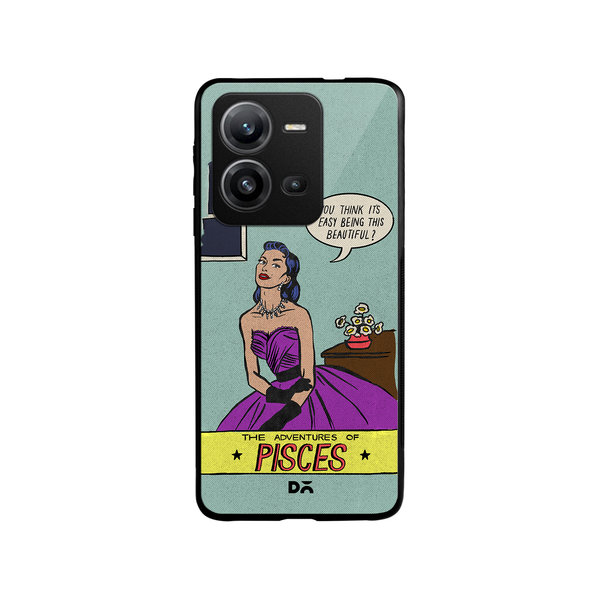 

DailyObjects Pisces Glass Case Cover For Vivo V25