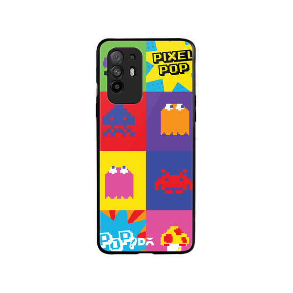 

DailyObjects Pixel Pop Glass Case Cover For Oppo F19 Pro Plus