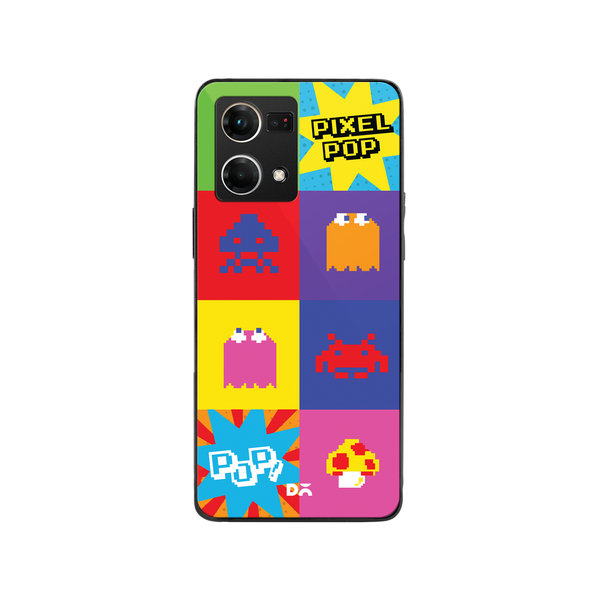 

DailyObjects Pixel Pop Glass Case Cover For Oppo Reno 7