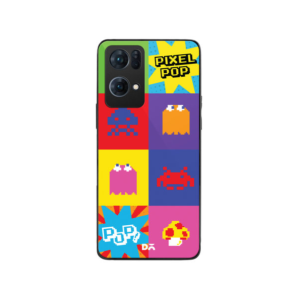 

DailyObjects Pixel Pop Glass Case Cover For Oppo Reno 7 Pro