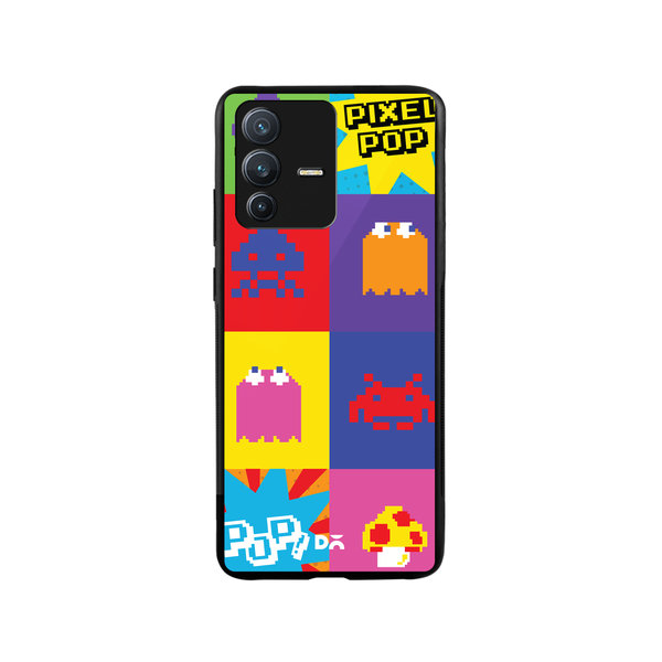 

DailyObjects Pixel Pop Glass Case Cover For Vivo V23