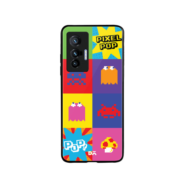 

DailyObjects Pixel Pop Glass Case Cover For Vivo X70