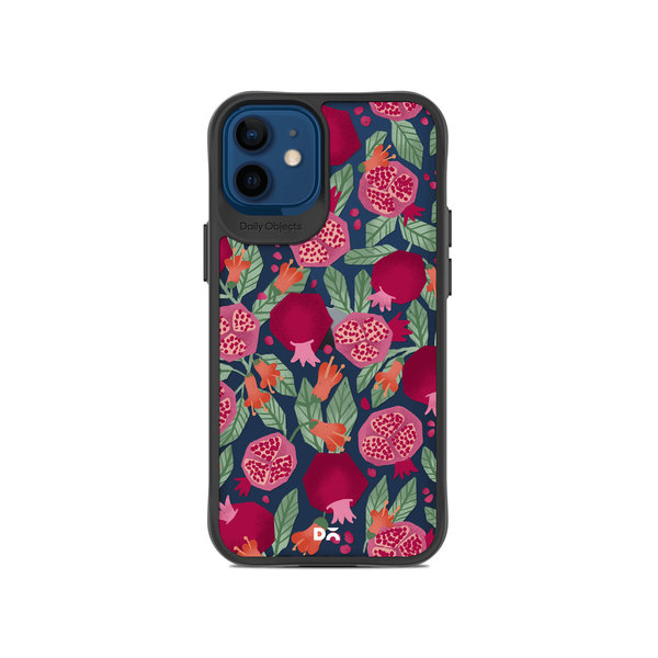 

DailyObjects Pomegranate Party Black Hybrid Clear Case Cover For iPhone 12