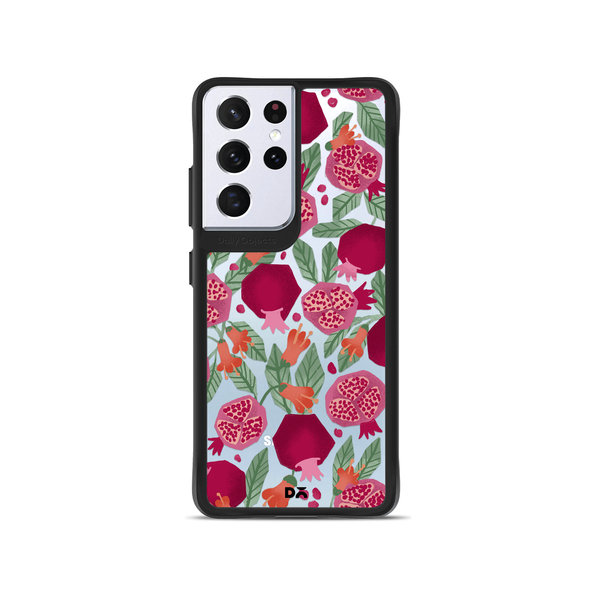 

DailyObjects Pomegranate Party Black Hybrid Clear Case Cover For Samsung Galaxy S21 Ultra