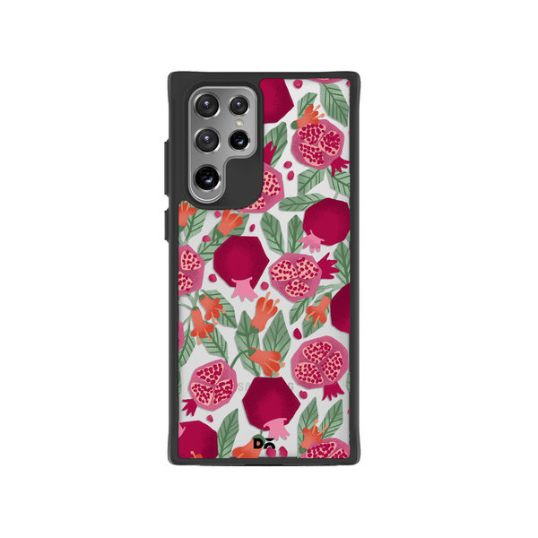 

DailyObjects Pomegranate Party Black Hybrid Clear Case Cover For Samsung Galaxy S22 Ultra