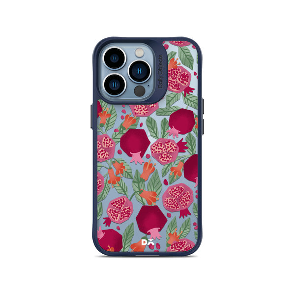 

DailyObjects Pomegranate Party Blue Hybrid Clear Case Cover For iPhone 13 Pro Max
