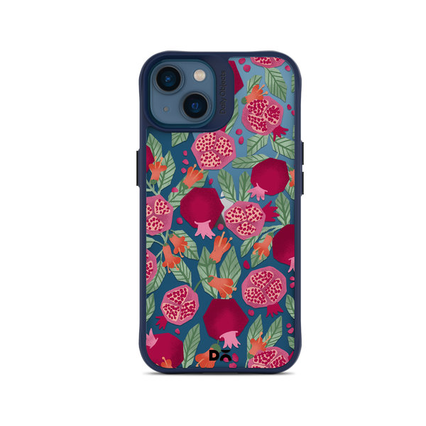 

DailyObjects Pomegranate Party Blue Hybrid Clear Case Cover For iPhone 14 Plus