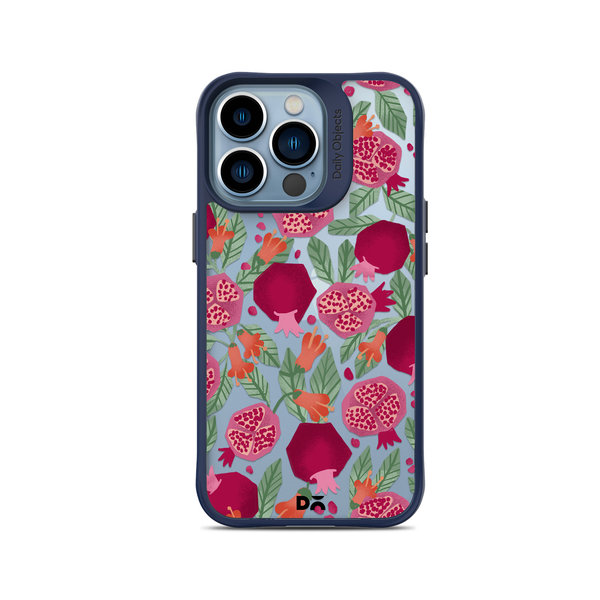 

DailyObjects Pomegranate Party Blue Hybrid Clear Case Cover For iPhone 14 Pro