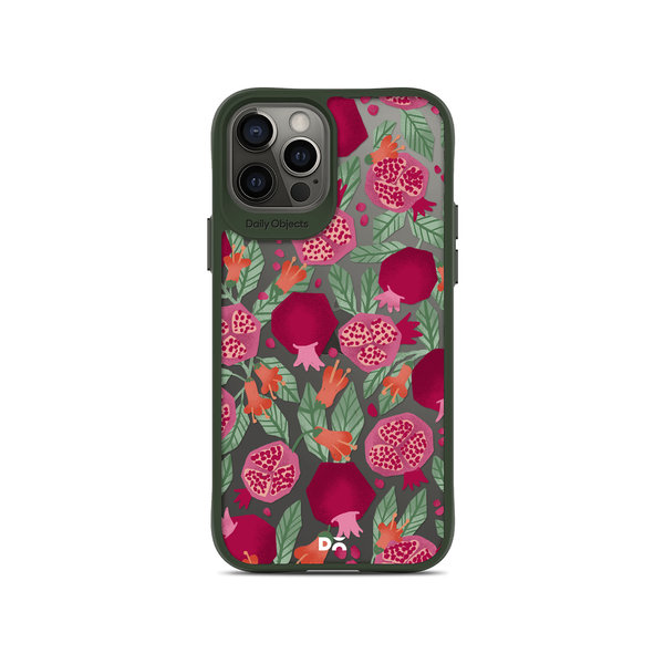 

DailyObjects Pomegranate Party Green Hybrid Clear Case Cover For iPhone 12 Pro Max