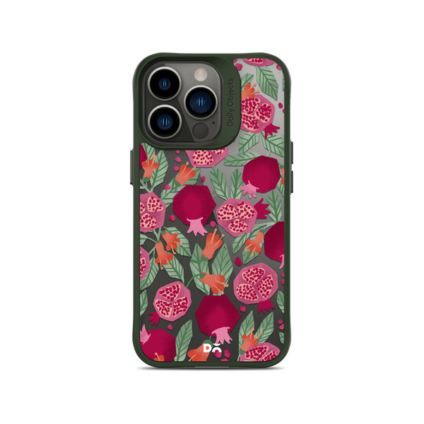 

DailyObjects Pomegranate Party Green Hybrid Clear Case Cover For iPhone 13 Pro Max