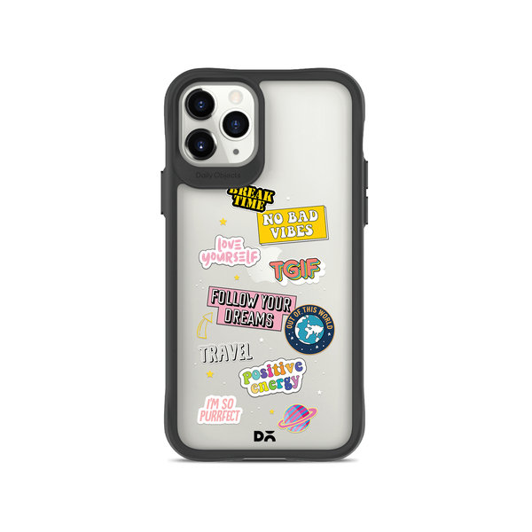 

DailyObjects Positivity Black Hybrid Clear Case Cover For iPhone 11 Pro
