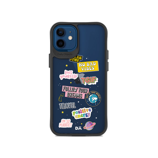 

DailyObjects Positivity Black Hybrid Clear Case Cover For iPhone 12