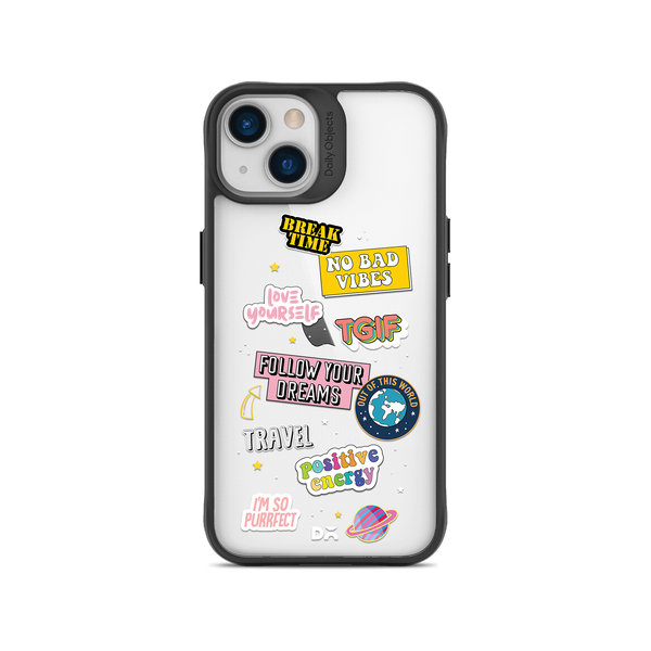 

DailyObjects Positivity Black Hybrid Clear Case Cover For iPhone 13 Mini