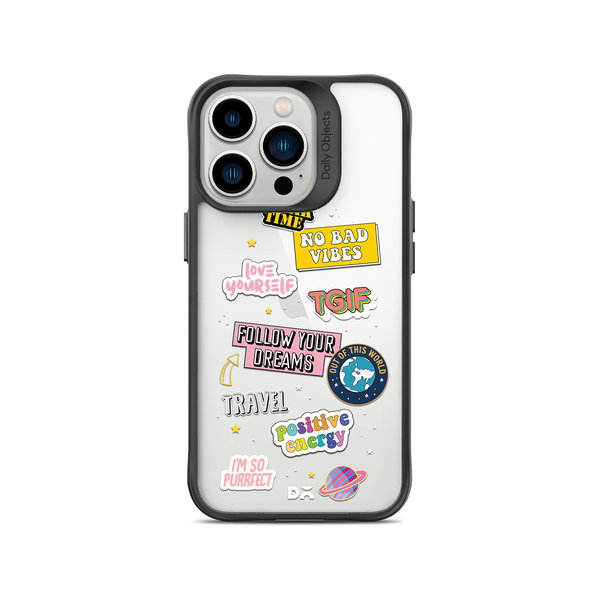

DailyObjects Positivity Black Hybrid Clear Case Cover For iPhone 13 Pro Max