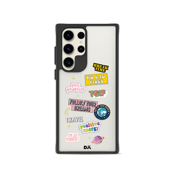 

DailyObjects Positivity Black Hybrid Clear Case Cover For Samsung Galaxy S23 Ultra