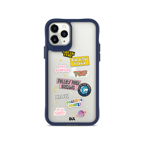 

DailyObjects Positivity Blue Hybrid Clear Case Cover For iPhone 11 Pro Max