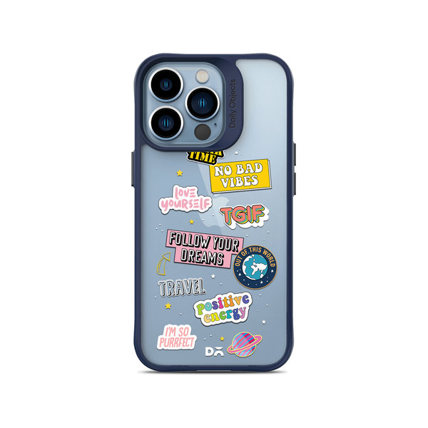 

DailyObjects Positivity Blue Hybrid Clear Case Cover For iPhone 13 Pro Max