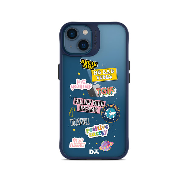 

DailyObjects Positivity Blue Hybrid Clear Case Cover For iPhone 14 Plus