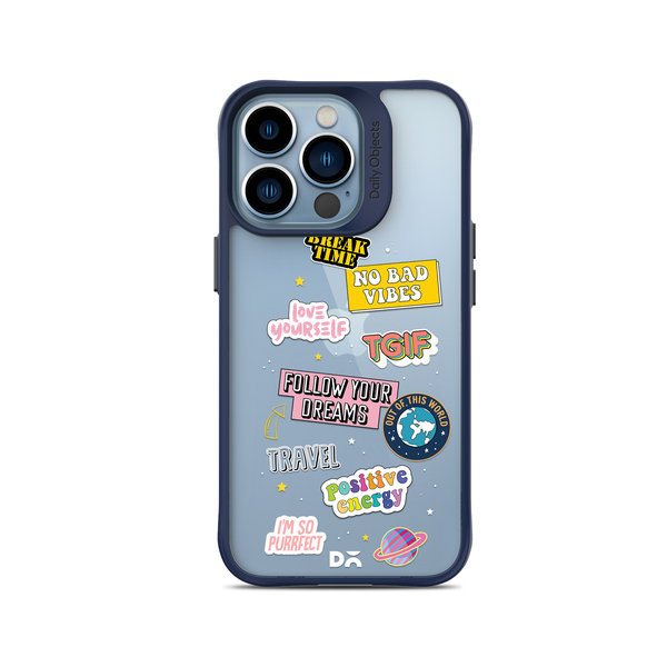 

DailyObjects Positivity Blue Hybrid Clear Case Cover For iPhone 14 Pro