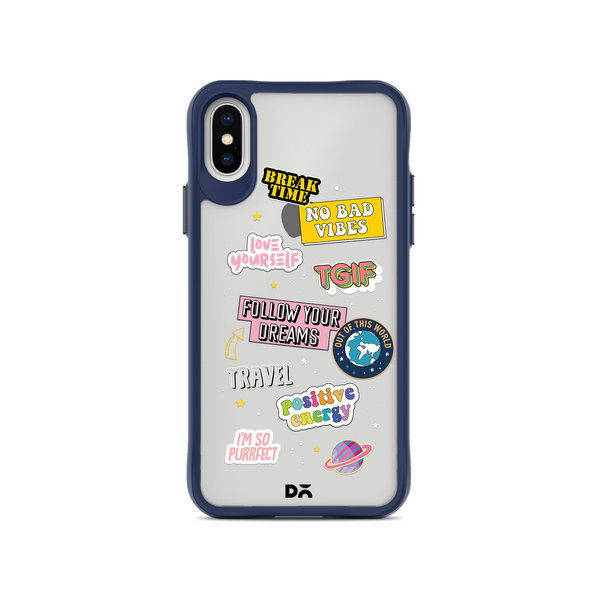 

DailyObjects Positivity Blue Hybrid Clear Case Cover For iPhone XS